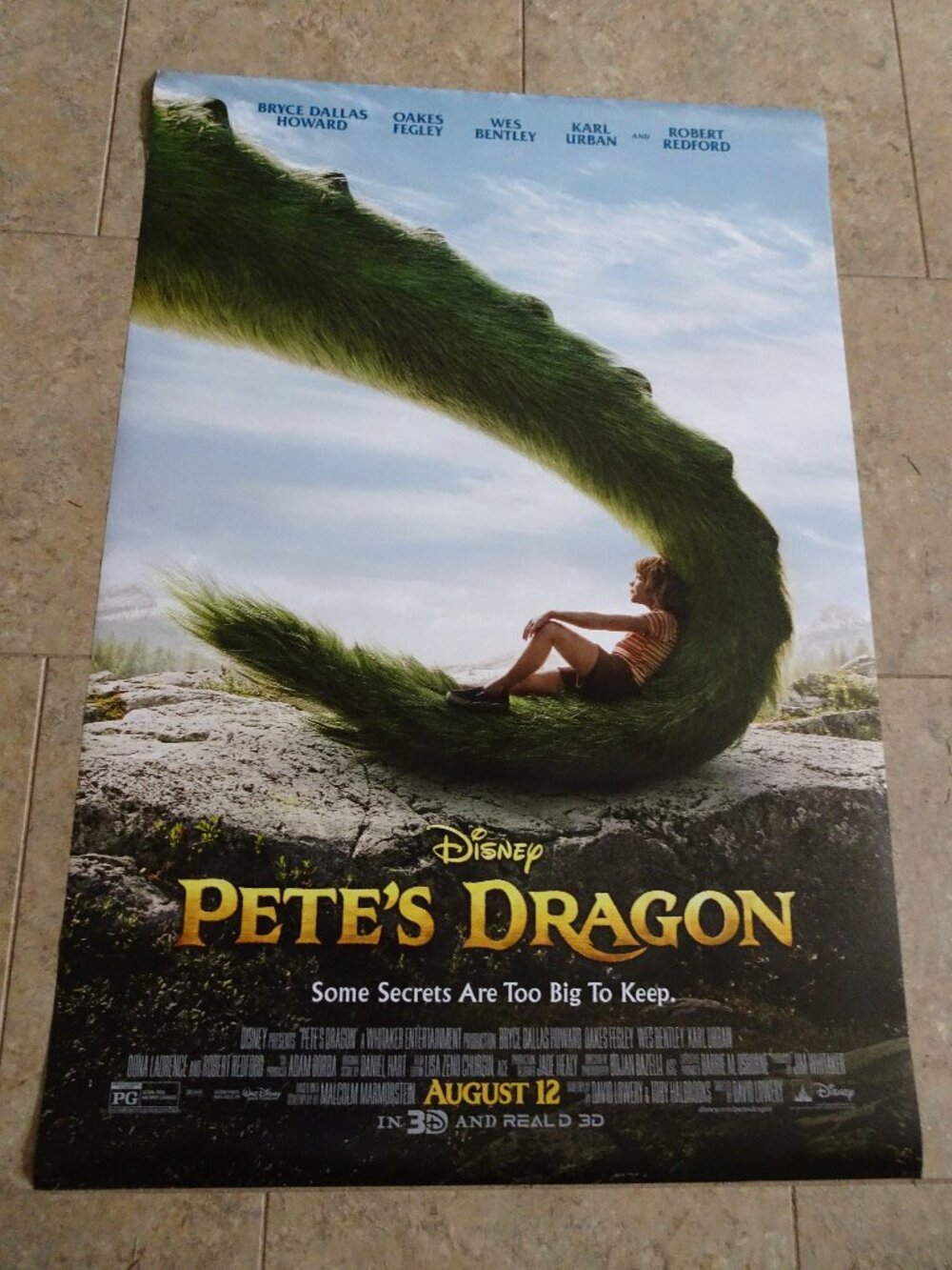 Pete's Dragon - Disney Movie Poster with Oakes Fegley as Pete Healy and Elliot